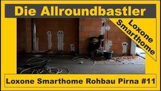 Loxone Smarthome  Rohbau in Pirna 11  Dosen eingipsen und Schlitze fräsen [upl. by Yorgen216]