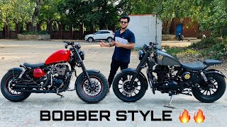 Royal Enfield modified  bike modification  Into Harley davidson I Bobber Style  Vampvideo [upl. by Mikol]