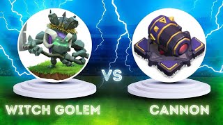 Witch Golem VS Cannon  COC  SUPERCELL  coc supercell cannon witchgolem event [upl. by Inimak880]