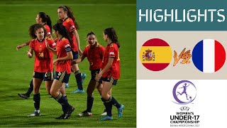 Spain vs France UEFA Womens U17 Championship Highlights [upl. by Sewel]