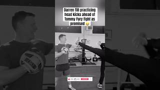 DARREN TILL PRACTICING HEAD KICKS FOR TOMMY FURY darrentill tommyfury furyvstill misfitsboxing [upl. by Colinson]