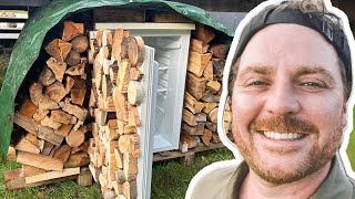 VERSTECKTER Kühlschrank im Holz  DIY [upl. by Bashuk]