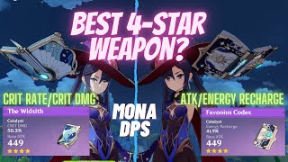 Genshin Impact Mona DPS  The Widsith vs Favonius Codex Test 4Star Weapon [upl. by Niwrad]