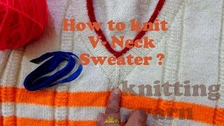 Introduction to V neck sweater HindiHow to knit V neck sweater [upl. by Ahkihs]