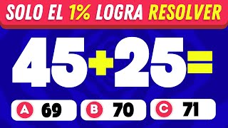 🧠El 99 No logra resolver éstas preguntas  Examen de Matemáticas ✖️ 40 Preguntas de Matemáticas 🏆 [upl. by Perreault28]