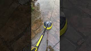 Karcher K5 Patio Cleaner accessory with partially blocked nozzles causing the Sprayer to pulse [upl. by Emelia610]