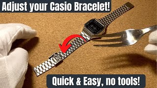 How to Adjust  Resize Casio Bracelet  Watch Band A158W A168W etc [upl. by Peednus]