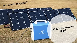 Bluetti SP200 Portable Solar Panel Review and SP200 vs EcoWorthy Rigid Panels [upl. by Dazhahs]