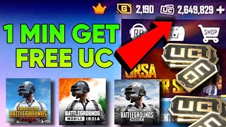 9100 UC  GLITCH 😱 HOW TO GET FREE UC IN BGMI II FREE UC IN BGMI  100 WORKING FREE UC TRICK [upl. by Sherill]