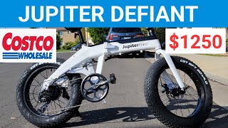 Jupiter Defiant 750W Fat Tires Electric Folding Bike Costco [upl. by Nazler]