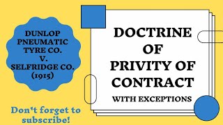 DOCTRINE OF PRIVITY OF CONTRACT  EXCEPTIONS  in Hindi [upl. by Jobey]