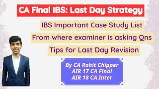 IBS Important Case Studies From where examiner is asking questions  CA Final IBS [upl. by Corabel]