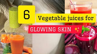 6 vegetable juices for healthy and glowing skin ✨ [upl. by Wenonah]