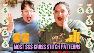 25 Most Expensive Cross Stitch Patterns with Prices Flosstube Extra [upl. by Aibos416]