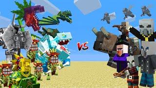 MOWZIES MOBS vs RAID GANG  Minecraft Mob Battle [upl. by Laehpar]