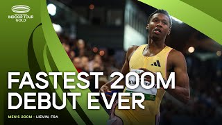 Erriyon Knighton storms to fastest indoor 200m debut in history 🔥  World Indoor Tour 2024 [upl. by Leahicm]