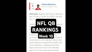 NFL QB Rankings Week 10 [upl. by Kliman]