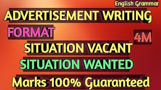 Advertisement Writing  Situation Vacant amp Wanted  Advertisement Writing for class 9101112 [upl. by Novets]