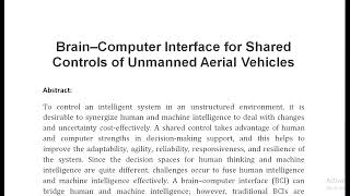 Brain–Computer Interface for Shared Controls of Unmanned Aerial Vehicles [upl. by Judenberg508]