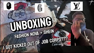 FASHION NOVA MEN  SHEIN HAUL 2024 👕👖👟 EXPLAINING WHY I GOT KICKED OUTTA JOBCORPS 🤦🏿‍♂️ [upl. by Willa39]