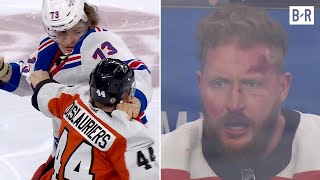 Matt Rempe amp Nicolas Deslauriers Drop the Gloves in Epic Old School NHL Fight [upl. by Rosabel]