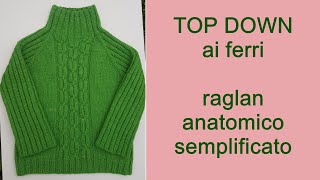 Maglia top down ai ferri raglan anatomico facilitato PARTE 1 il calcolo per tutte le misure [upl. by Yruy]