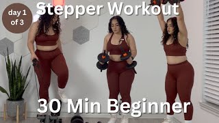 30 MIN STEPPER WORKOUT  AT HOME WORKOUT  HIIT AND WEIGHTS [upl. by Boff873]