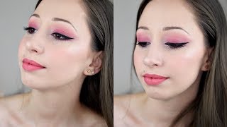 Easy pink smokey eye makeup tutorial for summertime  Vasilikis Beauty Tips [upl. by Anileda]