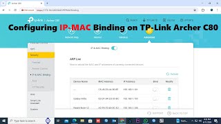 Configuring IPMAC Binding on TPLink Archer C80 [upl. by Hachmin]