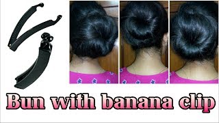 BIG BUN WITH BANANA CLIP  HAIRSTYLES FOR GIRLS  Stylopedia [upl. by Timmy883]