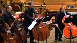 Members of The Cleveland Orchestra bass section perform Furtoks 3 Pieces for 4 Basses [upl. by Dranyer]