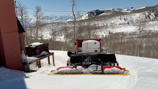 Spring Snowcat Tasks Utah PistenBully 400 Water Hauling [upl. by Atteiram755]