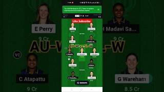 AUW vs SLW Dream11AUW vs SLW Dream11PredictionAustralia vs Sri Lanka ICC T20 Womens World Cup [upl. by Ami]