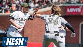 Bryce Harper Hunter Strickland Have Terrible Supporting Cast During Fight [upl. by Amerigo]