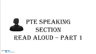 PTE Speaking Test  Read Aloud Part 1 [upl. by Amarette662]