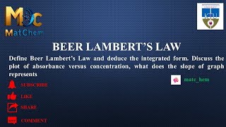 Beer Lamberts Law beerlambertslaw absorbance transmittance intensity molarextinctioncoeffi [upl. by Hamford]