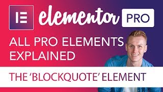 Elementor Pro Blockquote Element [upl. by Eetnod729]