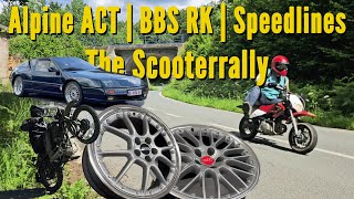 Alpine ACT  BBS RK  Speedline  wheel builds  wheels  The Scooterrally  Hercules Honda XR70 CRF [upl. by Yenitirb]