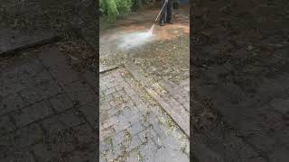 Rather dirty block paved patio cleaned youtube satisfying subscribe viralvideo [upl. by Christyna612]