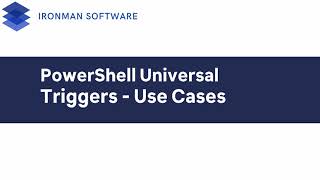 PowerShell Universal Triggers [upl. by Hnid977]