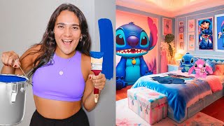 FIZ UMA TRANSFORMAÇÃO E CRIEI UM QUARTO DO STITCH NA MANSÃO [upl. by Ajin980]