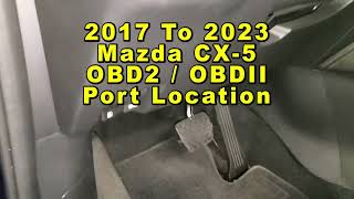 Mazda CX5 OBD2 OBDII Onboard Diagnostics Port Connector Location 2017 To 2023 2nd Generation [upl. by Ahsina181]