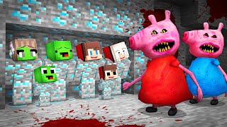 JJ and Mikey vs Scary PEPPA Pig Hide and Seek Battle in Minecraft  Maizen [upl. by Giaimo596]