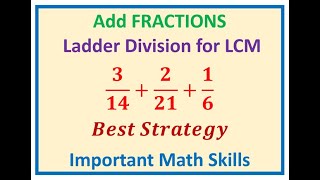 Add Three Fractions with Different Denominators LCM [upl. by Ellatsirhc908]