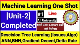 Machine Learning Aktu Unit 2  Decision tree learning algorithm ANNBNNGradient DecentDelta Rule [upl. by Surdna249]