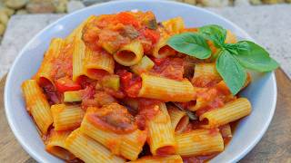 How to Make VEGETARIAN PASTA SAUCE Like an Italian 🍆🇮🇹🍝Rigatoni all Ortolana [upl. by Nyleahcim102]