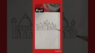 Masjid drawing step by stepshorts shortvideo youtubeshorts [upl. by Gibb596]