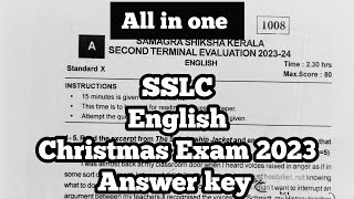 SSLC English Christmas Exam Answer Key 2023 [upl. by Farrington]