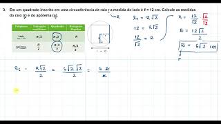 Exercícios envolvendo polígonos inscritos e circunscritos na circunferência [upl. by Esther544]