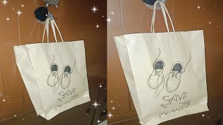 Paper bag making at home How to make shopping 🛍️ bag with paper DIY paperbagdiypapercraft [upl. by Rodoeht]